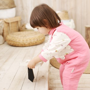 婴幼儿纱布夹纯棉立领假背带裤连体服